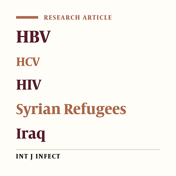 Prevalence of HBV, HCV and HIV Infections Among Syrian Refugees in Kurdistan Region, Iraq