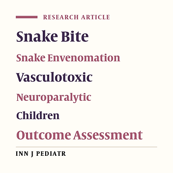 Clinical Profile of Snake Bite in Children in Rural India