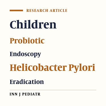 Probiotics for the Treatment of Pediatric Helicobacter Pylori Infection: A Randomized Double Blind Clinical Trial