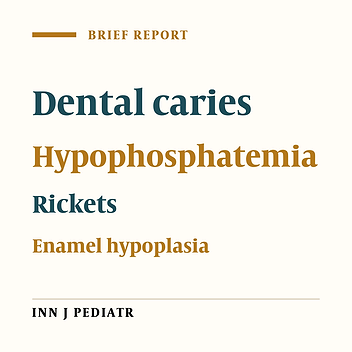 Dental Problems in Hypophosphatemic Rickets, a Cross Sectional Study