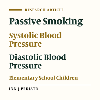 Relationship between Blood Pressure and Passive Smoking in Elementary School Children