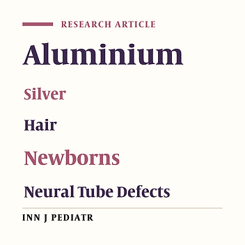 The Relationship of Aluminium and Silver to Neural Tube Defects; a Case Control
