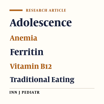 Prevalence and Risk Factors of Anemia among Adolescents in Denizli, Turkey