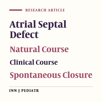 The Clinical Course of Patients With Atrial Septal Defects