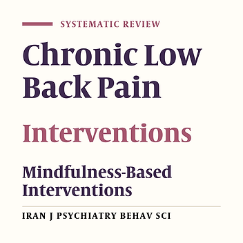 Effectiveness of Mindfulness-Based Interventions on Pain Intensity in Patients with Chronic Low Back Pain: A Systematic Review