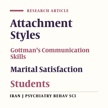 On the Causal Relationship Between Attachment Styles and Marital Satisfaction: Mediating Role of Gottman's Marital Communication Model