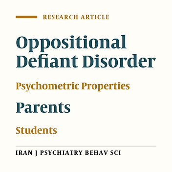Cross-Cultural Adaptation and Psychometric Properties of Oppositional Defiant Behavior Inventory