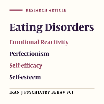 Mediating Role of Self-esteem and Self-efficacy in the Relationship of Perfectionism and Negative Reactivity with Eating Disorders