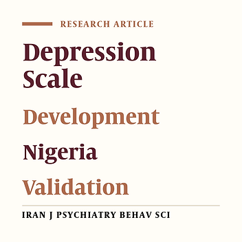 Development and Validation of Redeemer’s University Depression Scale (RUDS)