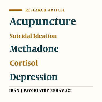 Evaluation of the Effectiveness of Auricular Acupuncture in Suicidal Ideation and Cortisol Level in Dysthymic Patients with Comorbid Opiate Use Disorders Enrolled in Methadone Maintenance Treatment: A Randomized, Double-Blind, Sham-Controlled Trial