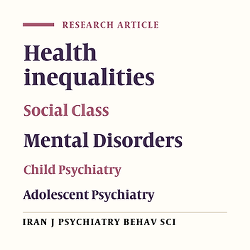 Parental Objective, Subjective, and Contextual Socioeconomic Status and Children's Mental Health in Iran: The Mediating Effect of the Subjective Measure