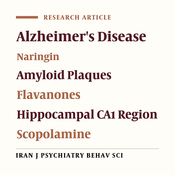 Naringin Reduced the Density and Total Number of Aβ Plaques and Restored Memory Function and Volume of Hippocampal CA1 Area in Alzheimer's Disease Model Rats: A Stereological Study