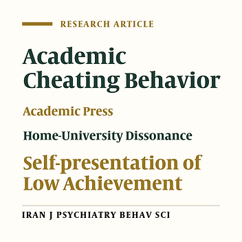 The Role of Self-presentation of Low Achievement, Academic Pressure, and Home-University Dissonance on Academic Cheating Among Medical Students