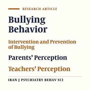 Primary School Teachers and Parents Perception of Peer Bullying Among Children in Iran: A Qualitative Study
