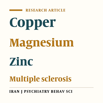Assessment of serum magnesium, copper, and zinc levels in multiple sclerosis (MS) patients