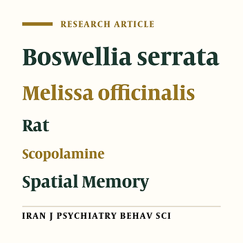 Combined Administration of Melissa officinalis and Boswellia serrata Extracts in an Animal Model of Memory