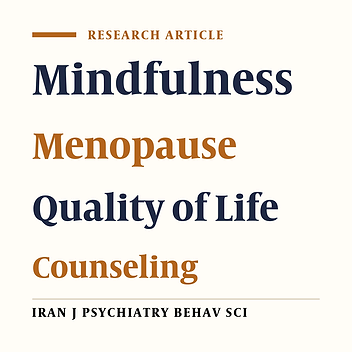 The Effect of Mindfulness-Based Cognitive Therapy on Quality of life in Perimenopausal Women