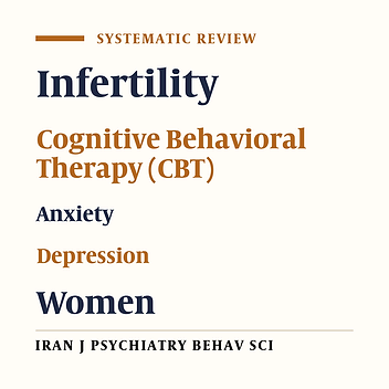 The Effect of Cognitive Behavioral Therapy on Anxiety and Depression in Iranian Infertile Women: A Systematic and Meta-Analytical Review