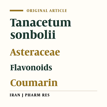 Phytochemical Study of Tanacetum Sonbolii Aerial Parts and the Antiprotozoal Activity of its Components
