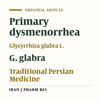 The effect of Glycyrrhiza glabra L. on Primary Dysmenorrhea compared with Ibuprofen: A Randomized, Triple-Blind Controlled Trial
