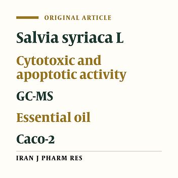 Assessment of Cytotoxic and Apoptotic Effects of Salvia syriaca L. in Colorectal Adenocarcinoma Cell Line (Caco-2)