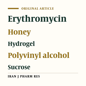 Erythromycin Releasing PVA/sucrose and PVA/honey Hydrogels as Wound Dressings with Antibacterial Activity and Enhanced Bio-adhesion