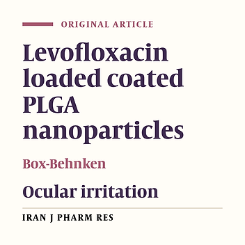 Improvement of Ocular Efficacy of Levofloxacin by Bioadhesive Chitosan Coated PLGA Nanoparticles: Box-behnken Design, In-vitro Characterization, Antibacterial Evaluation and Scintigraphy Study