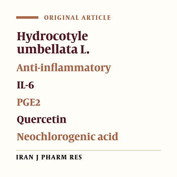 In-vivo Anti-inflammatory Activity of Hydrocotyle umbellata L. aerial parts and Isolation of the Main Phytochemicals
