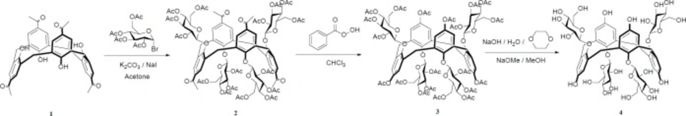 Synthetic route of calixarbutin (<a href="#B4">4</a>).