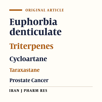 A New Taraxastane Triterpene from Euphorbia Denticulata with Cytotoxic Activity Against Prostate Cancer Cells