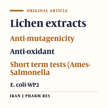 Anti-mutagenic and Anti-oxidant Potencies of Cetraria Aculeata (Schreb.) Fr., Cladonia Chlorophaea (Flörke ex Sommerf.) Spreng. and Cetrelia olivetorum (Nyl.) W.L. Culb. & C.F. Culb.)