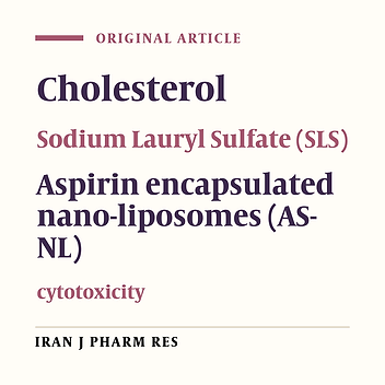 Optimization and Characterization of Aspirin Encapsulated Nano-liposomes