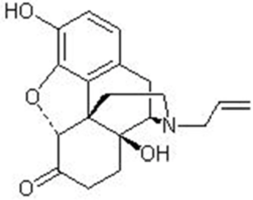 Chemical structure of naloxone