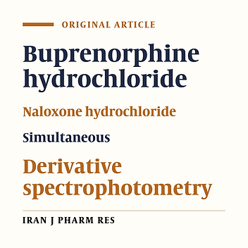 Validated Spectrophtometric Method for Simultaneous Determination of Buprenorphine and Naloxone in Pharmaceutical Dosage Forms