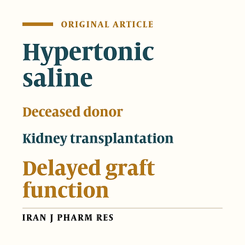 Effect of Hypertonic Saline 5% on Early Graft Function and Urinary Interleukin 18 and Neutrophil Gelatinase-Associated Lipocalin in Deceased-Donor Kidney Transplantation