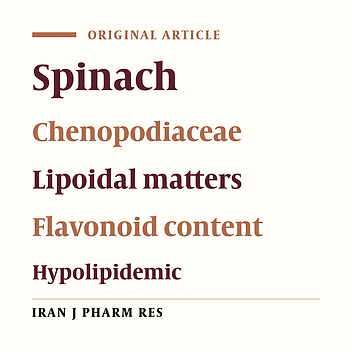 In-vitro and In-vivo Hypolipidemic Activity of Spinach Roots and Flowers
