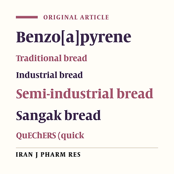 Determination of Benzo[a]pyrene in Traditional, Industrial and Semi- industrial Breads Using a Modified QuEChERS Extraction, Dispersive SPE and GC-MS and Estimation of its Dietary Intake