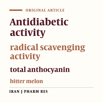 Influence of Total Anthocyanins from Bitter Melon (Momordica charantia Linn.) as Antidiabetic and Radical Scavenging Agents