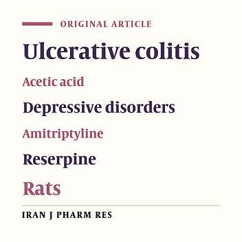 Anti-inflammatory Effect of Amitriptyline on Ulcerative Colitis in Normal and Reserpine-Induced Depressed Rats