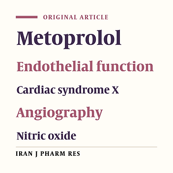Metoprolol Improves Endothelial Function in Patients with Cardiac Syndrome X