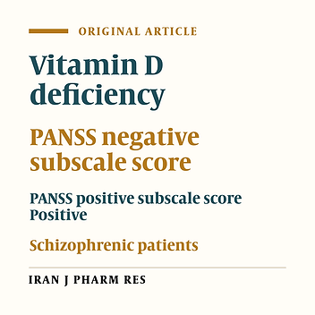 Effectiveness of Vitamin D Supplement Therapy in Chronic Stable Schizophrenic Male Patients: A Randomized Controlled Trial