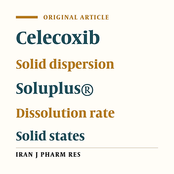 Preparation and Characterization of Celecoxib Dispersions in Soluplus®: Comparison of Spray Drying and Conventional Methods