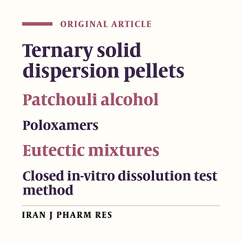 Novel Patchouli Alcohol Ternary Solid Dispersion Pellets Prepared by Poloxamers