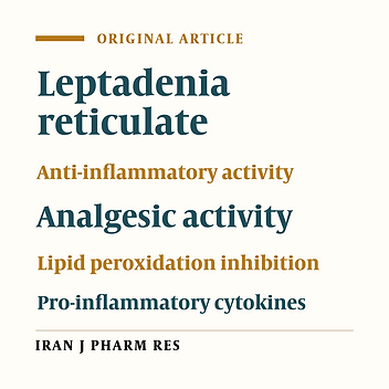 Analgesic, Anti- inflammatory, Anti- lipoxygenase Activity and Characterization of Three Bioactive Compounds in the Most Active Fraction of Leptadenia reticulata (Retz.)Wight & Arn. – A Valuable Medicinal Plant