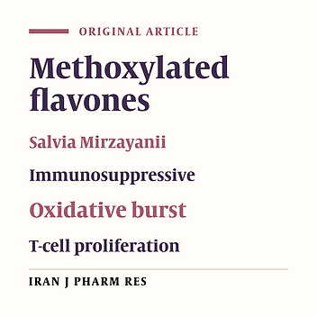 Methoxylated Flavones from Salvia Mirzayanii Rech. f. and Esfand with Immunosuppressive Properties
