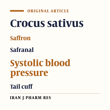 The Effect of Chronic Administration of Safranal on Systolic Blood Pressure in Rats