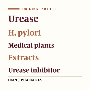 Screening of 20 Commonly Used Iranian Traditional Medicinal Plants Against Urease