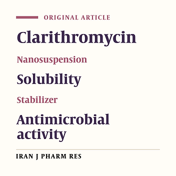 Clarithromycin Dissolution Enhancement by Preparation of Aqueous Nanosuspensions Using Sonoprecipitation Technique