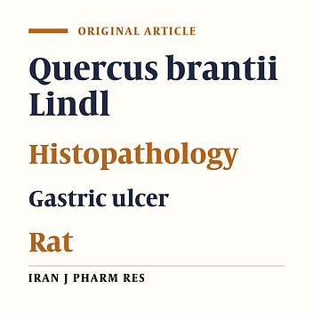 Effect of Hydro-alcoholic Extract of Persian Oak (Quercus brantii) in Experimentally Gastric Ulcer
