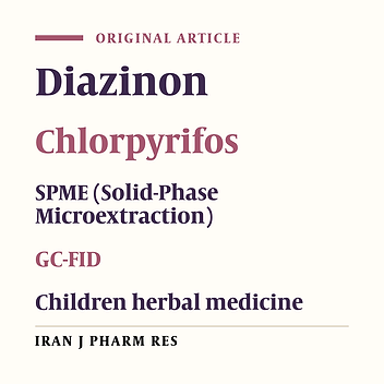 Evaluation of Residual Diazinon and Chlorpiryfos in Children Herbal Medicines by Headspace-SPME and GC-FID